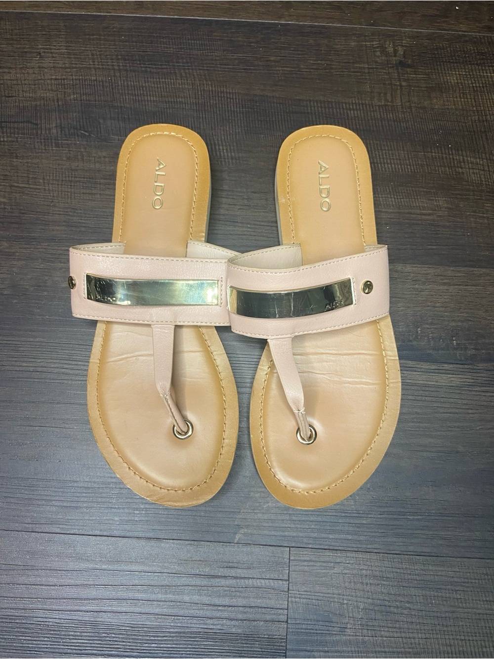 Womens Aldo Pink Flip Flops